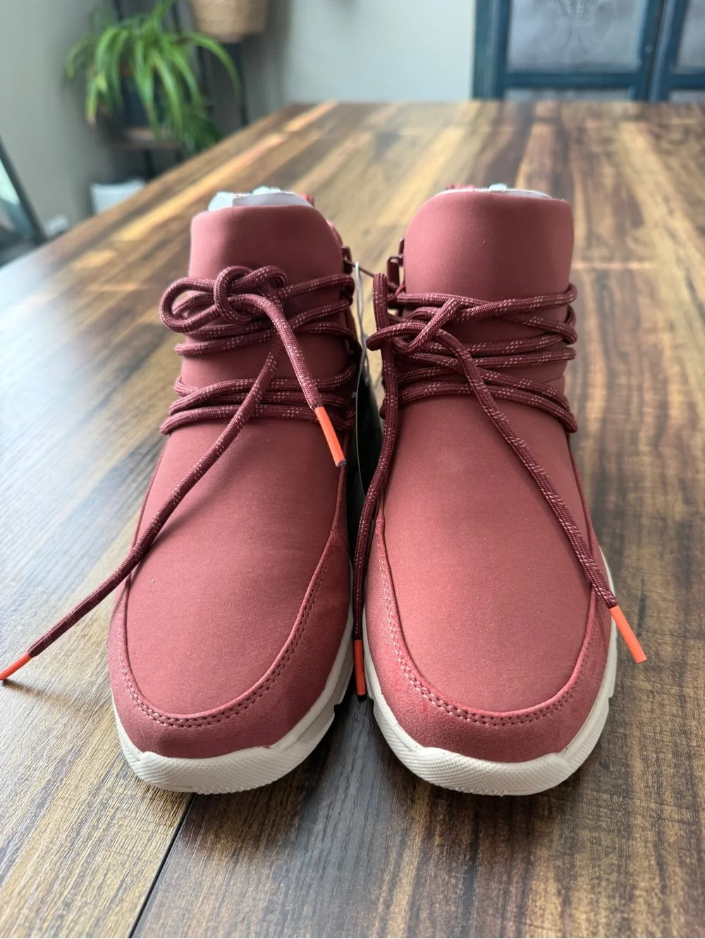 Ryka Women's Ankle Booties in Burgundy with Cream Soles
